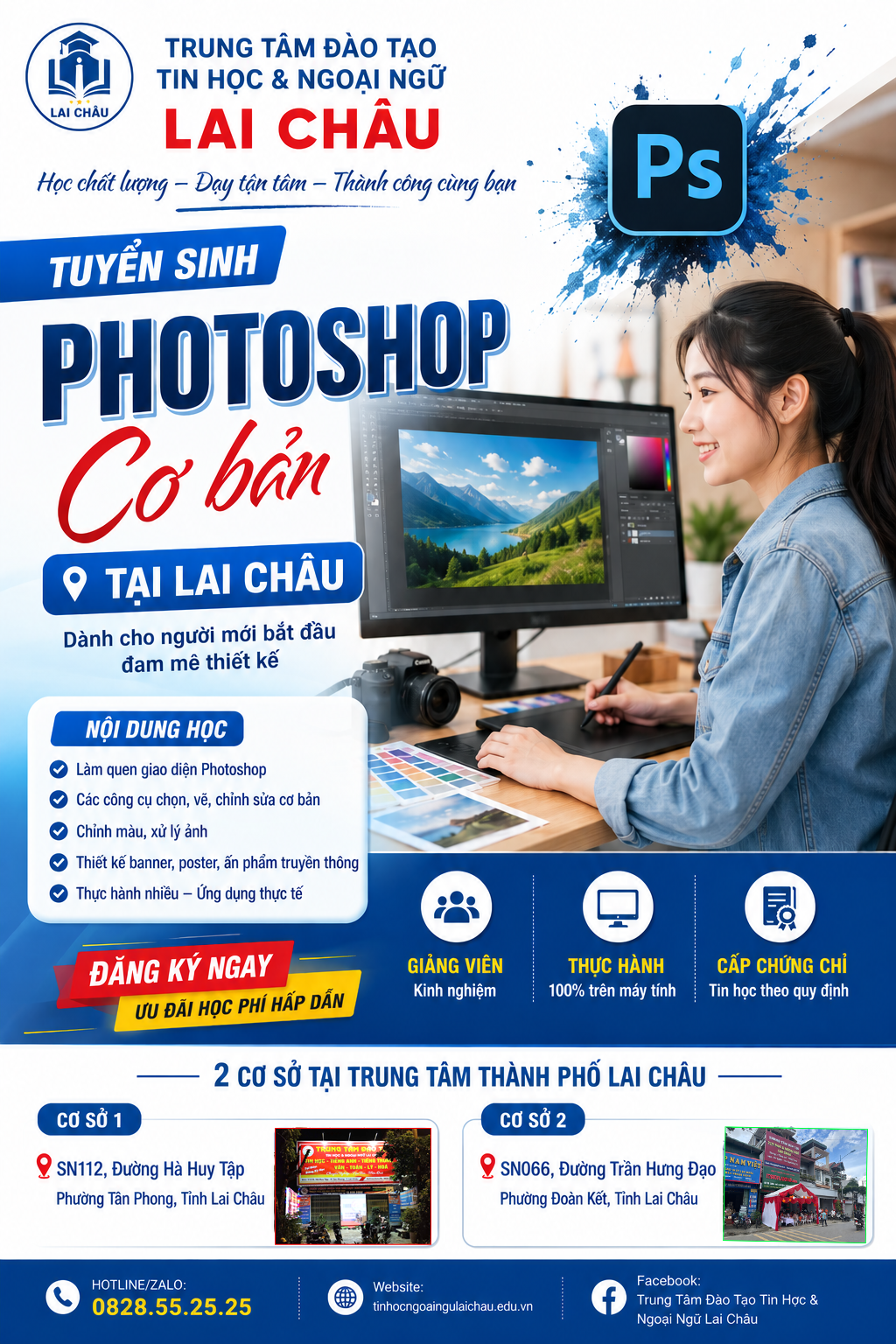 TUYỂN SINH LỚP THIẾT KẾ ĐỒ HỌA PHOTOSHOP CƠ BẢN TẠI LAI CHÂU 1 Tuyen sinh lop thiet ke photoshop 1